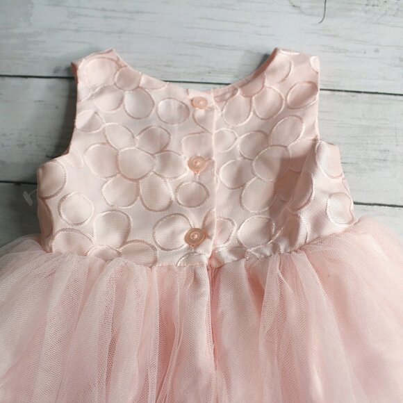 Zenzi Vintage Baby Girl's Pink Satin Party Dress Size 12 Months Tulle - Picture 6 of 6